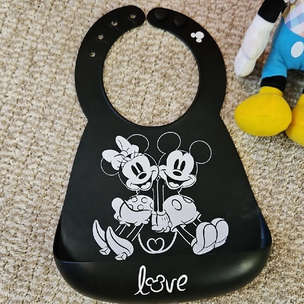 Disney Black Mickey Mouse Bib Iconic Design
